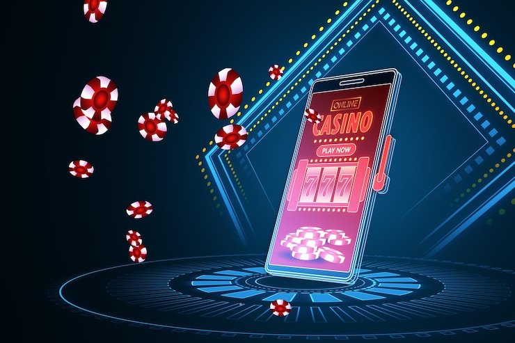Dealer Casino Hold'em di studio live 7dewa dengan kartu dan chip